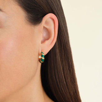 Emerald Croissant Hoops leftcolumn