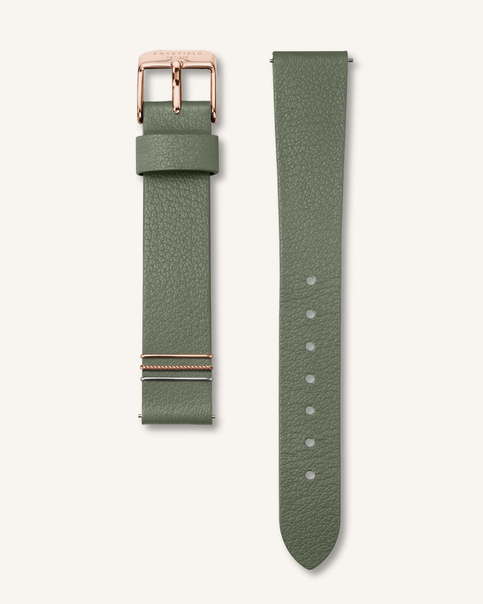 Olive green Rose gold Strap Rosefield Official