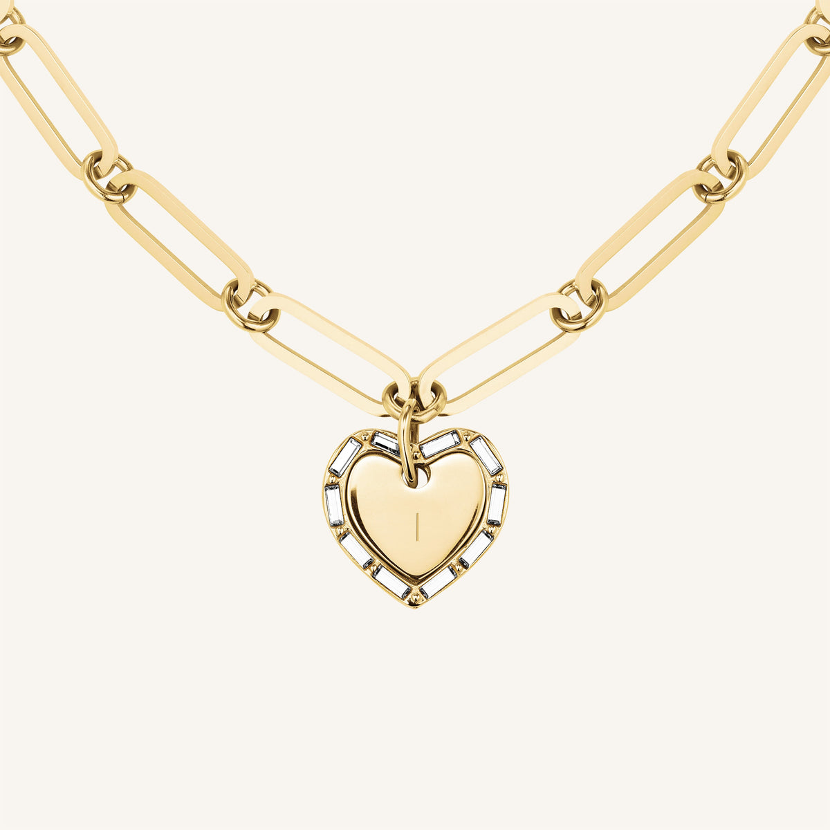 Heart Baguette Necklace JNHBG-J1148, leftcolumn