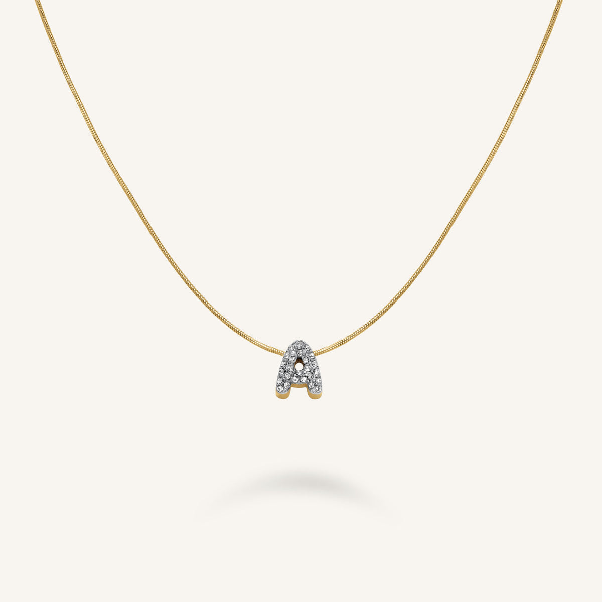 Crystal Letter A Necklace leftcolumn