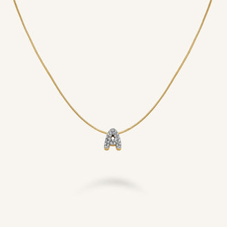 Crystal Letter A Necklace leftcolumn