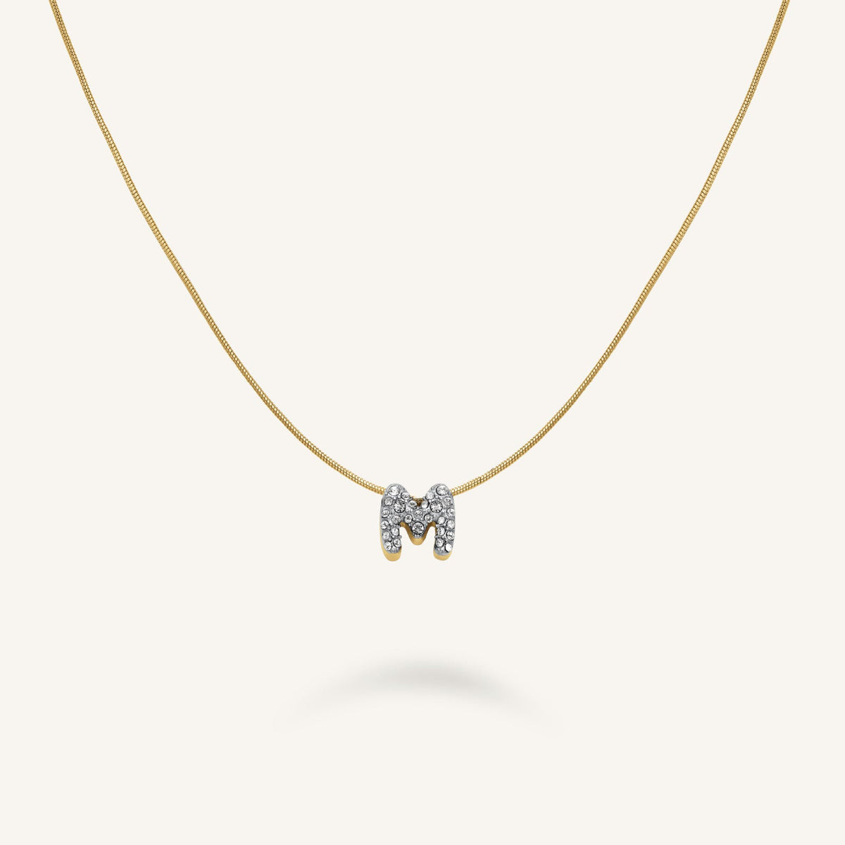 Crystal Letter M Necklace leftcolumn