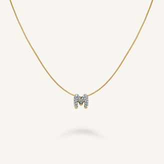 Crystal Letter M Necklace leftcolumn