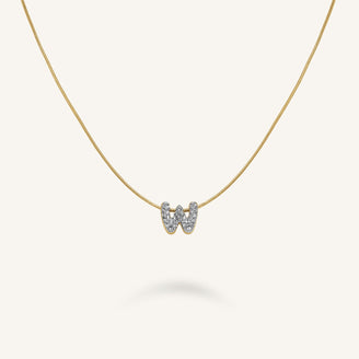 Crystal Letter W Necklace leftcolumn
