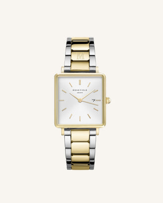 Silver-Gold Strap Personalized stainless steel watch strap Rosefield, leftcolumn