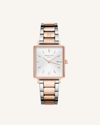 Silver-Rose Gold Strap Personalized stainless steel watch strap Rosefield, leftcolumn