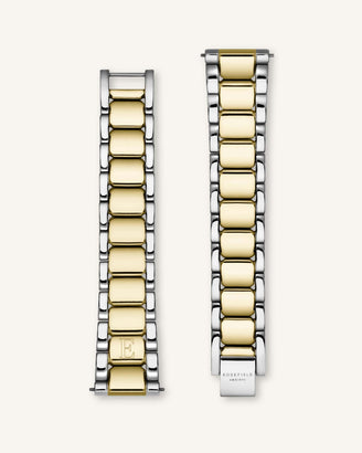 Silver-Gold Strap Personalized stainless steel watch strap Rosefield, leftcolumn