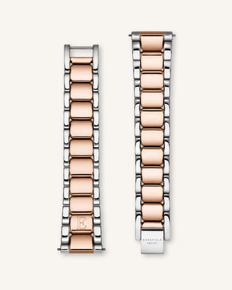 Silver-Rose Gold Strap Personalized stainless steel watch strap Rosefield, leftcolumn