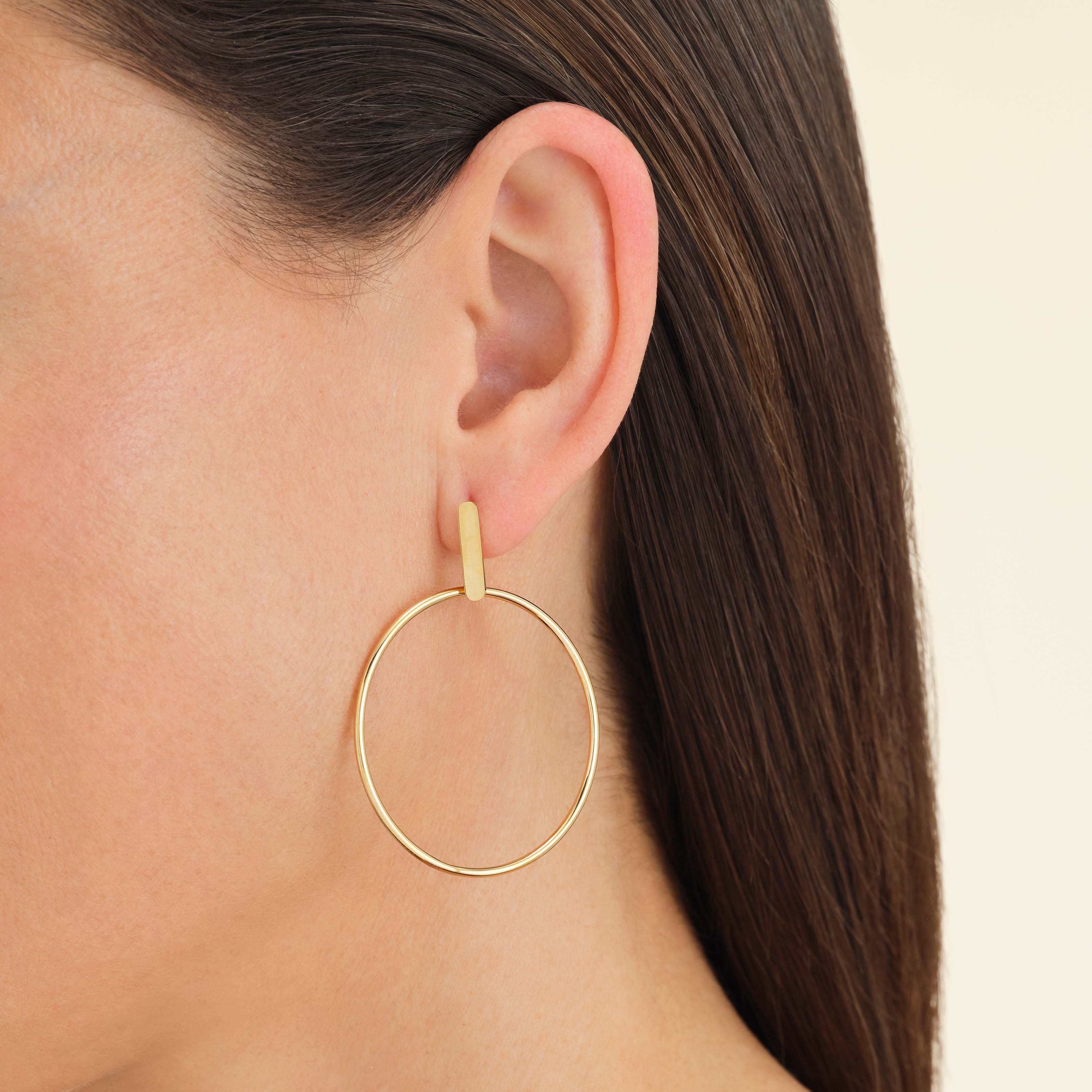 Hoop earrings with bar through discount