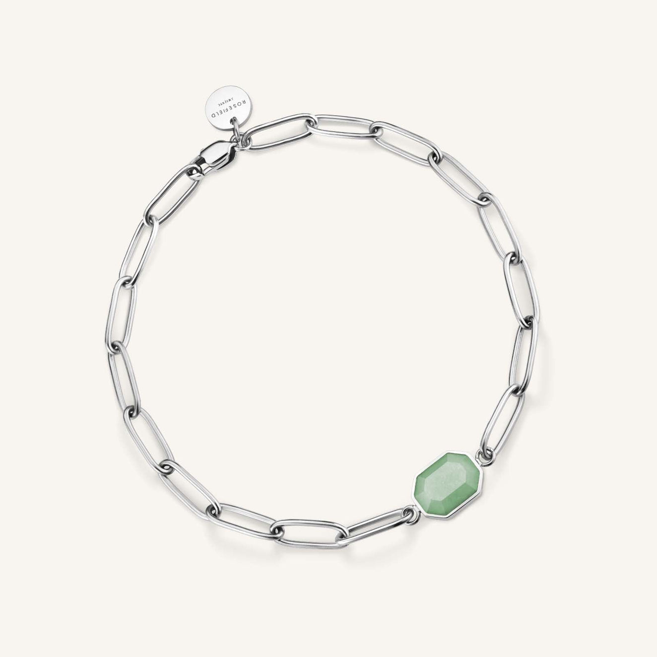 ★rosemont★ Silver Deep Green Bead Bracelet La Vie En Rose Sterling Silver Rose Bracelet | Rose Link Bracelet