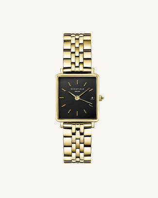 Modern Gold Watch Black Dial